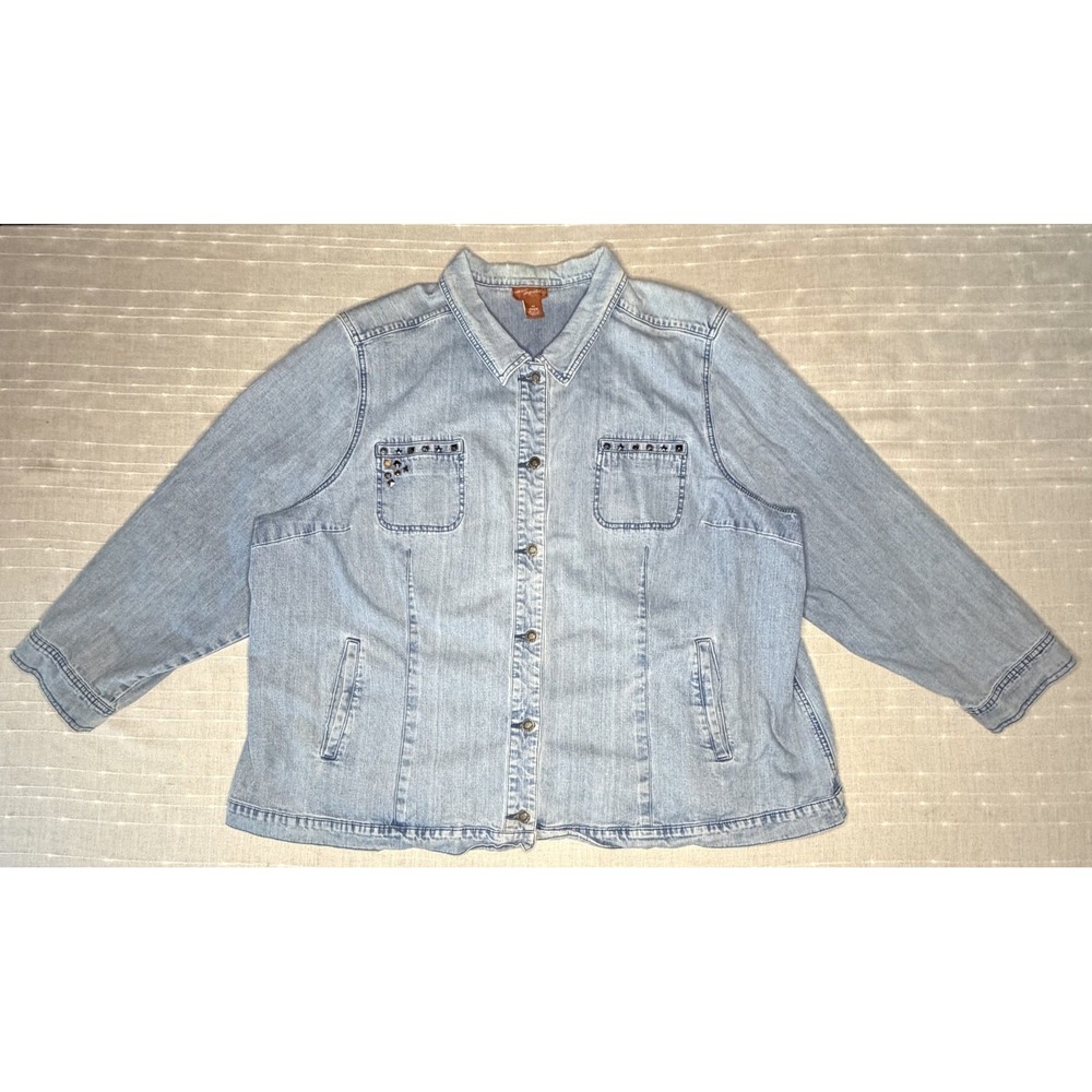 Catherines Liz & Me Denim Casual Jacket Plus Size 4X (30/ 32W)